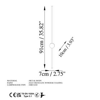 LedLi Aplik Pütürlü Beyaz Sword-13486