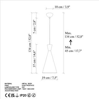 Metal Sıvama Tekli Sarkıt Mavi Tom-3541-Lıghtblue