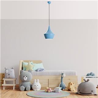 Metal Sıvama Tekli Sarkıt Pütürlü Siyah Tom-3551-Lıghtblue