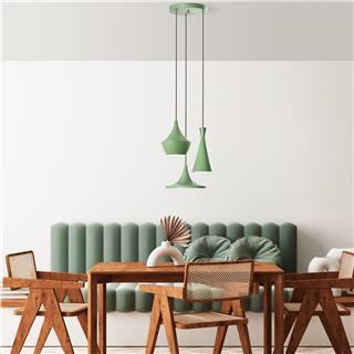 Metal Sıvama 3Lü Tepsi Sarkıt Green Tom-3556-Mıntgreen