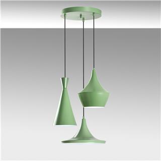 Metal Sıvama 3Lü Tepsi Sarkıt Green Tom-3556-Mıntgreen