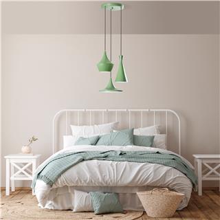 Metal Sıvama 3Lü Tepsi Sarkıt Green Tom-3556-Mıntgreen