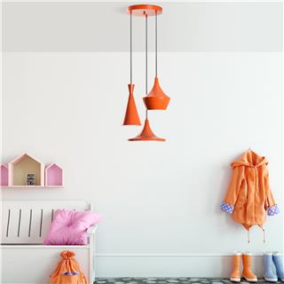 Metal Sıvama 3Lü Tepsi Sarkıt Orange Tom-3556-Orange