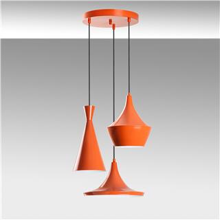 Metal Sıvama 3Lü Tepsi Sarkıt Orange Tom-3556-Orange