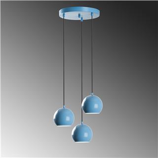 Metal Sıvama 3Lü Tepsi Sarkıt Mavi Top-15-241-1-Lıghtblue
