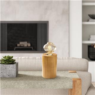 Ahşap Tekli Masa Lambası Natural Ahşap Torna-Nt-128