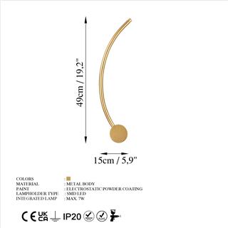 LedLi Aplik Parlak Gold Uyan-13598