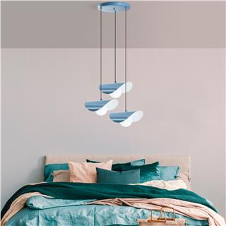 Camlı 3Lü Tepsi Sarkıt Mavi Vatoz-Nus-6141-Lıghtblue