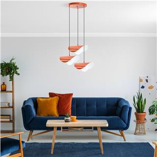 Camlı 3Lü Tepsi Sarkıt Orange Vatoz-Nus-6141-Orange