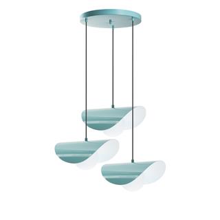 Camlı 3Lü Tepsi Sarkıt Parlak Turkuaz Vatoz-Nus-6141-Turquoıse