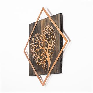 Wt-025-Copper Metal Ahşap Duvar Panoları Wt-025-B
