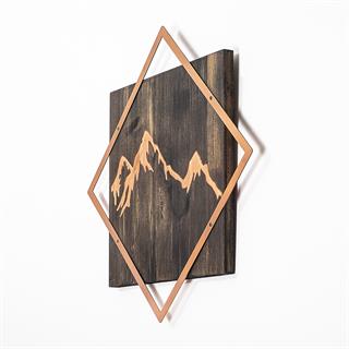Wt-029-Copper Metal Ahşap Duvar Panoları Wt-029-B