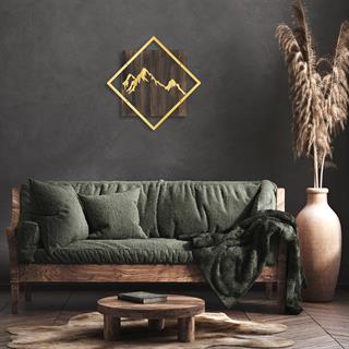 Wt-029-Gold Metal Ahşap Duvar Panoları Wt-029-A