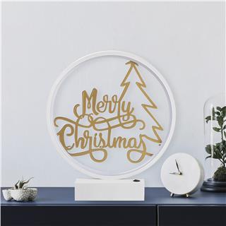 Masa Aydınlatması Pütürlü Beyaz Parlak Gold Xmas-034-A