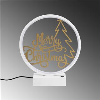Masa Aydınlatması Pütürlü Beyaz Parlak Gold Xmas-034-A
