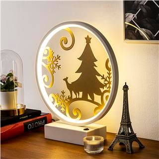 Masa Aydınlatması Pütürlü Beyaz Parlak Gold Xmas-035-A