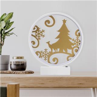 Masa Aydınlatması Pütürlü Beyaz Parlak Gold Xmas-035-A