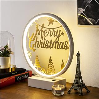 Masa Aydınlatması Pütürlü Beyaz Parlak Gold Xmas-036-A