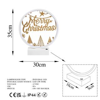 Masa Aydınlatması Pütürlü Beyaz Parlak Gold Xmas-036-A