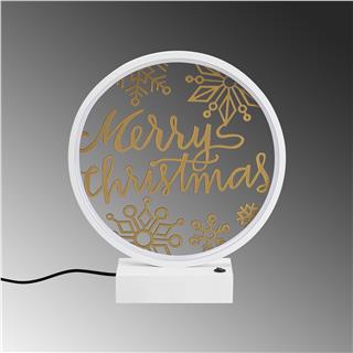 Masa Aydınlatması Pütürlü Beyaz Parlak Gold Xmas-037-A
