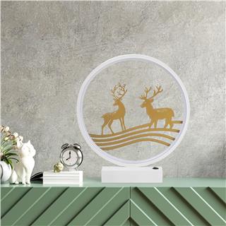 Masa Aydınlatması Pütürlü Beyaz Parlak Gold Xmas-038-A