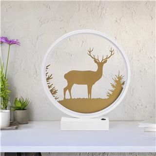 Masa Aydınlatması Pütürlü Beyaz Parlak Gold Xmas-039-A