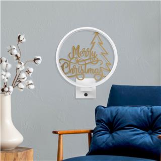 Duvar Aydınlatması Pütürlü Beyaz Parlak Gold Xmas-042-A