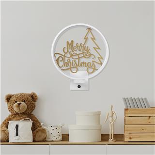 Duvar Aydınlatması Pütürlü Beyaz Parlak Gold Xmas-042-A