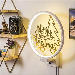 Duvar Aydınlatması Pütürlü Beyaz Parlak Gold Xmas-042-A