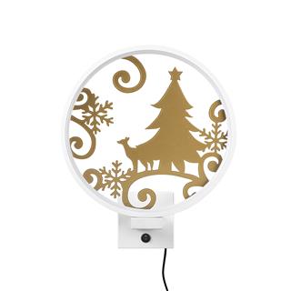 Duvar Aydınlatması Pütürlü Beyaz Parlak Gold Xmas-043-A
