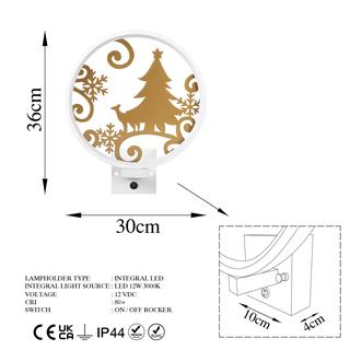 Duvar Aydınlatması Pütürlü Beyaz Parlak Gold Xmas-043-A