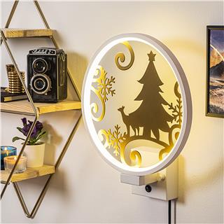 Duvar Aydınlatması Pütürlü Beyaz Parlak Gold Xmas-043-A