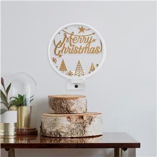 Duvar Aydınlatması Pütürlü Beyaz Parlak Gold Xmas-044-A