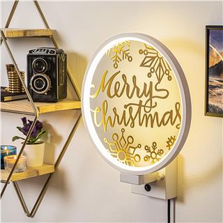 Duvar Aydınlatması Pütürlü Beyaz Parlak Gold Xmas-045-A