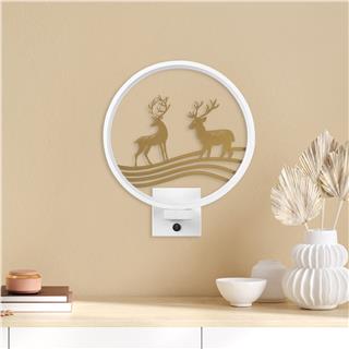 Duvar Aydınlatması Pütürlü Beyaz Parlak Gold Xmas-046-A