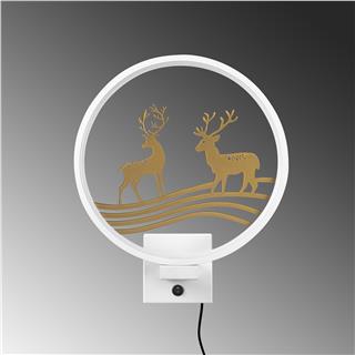 Duvar Aydınlatması Pütürlü Beyaz Parlak Gold Xmas-046-A