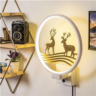 Duvar Aydınlatması Pütürlü Beyaz Parlak Gold Xmas-046-A