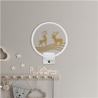 Duvar Aydınlatması Pütürlü Beyaz Parlak Gold Xmas-046-A