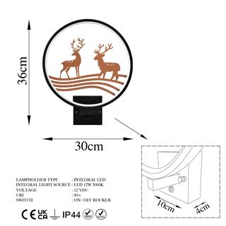 Duvar Aydınlatması Pütürlü Siyah Bakır Boya Xmas-046