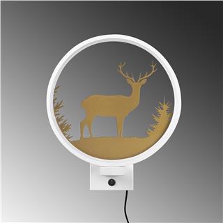 Duvar Aydınlatması Pütürlü Beyaz Parlak Gold Xmas-047-A