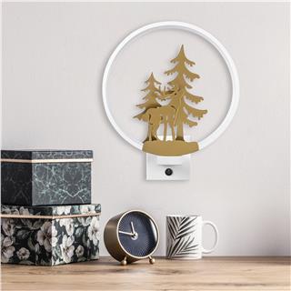 Duvar Aydınlatması Pütürlü Beyaz Parlak Gold Xmas-048-A