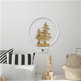 Duvar Aydınlatması Pütürlü Beyaz Parlak Gold Xmas-048-A