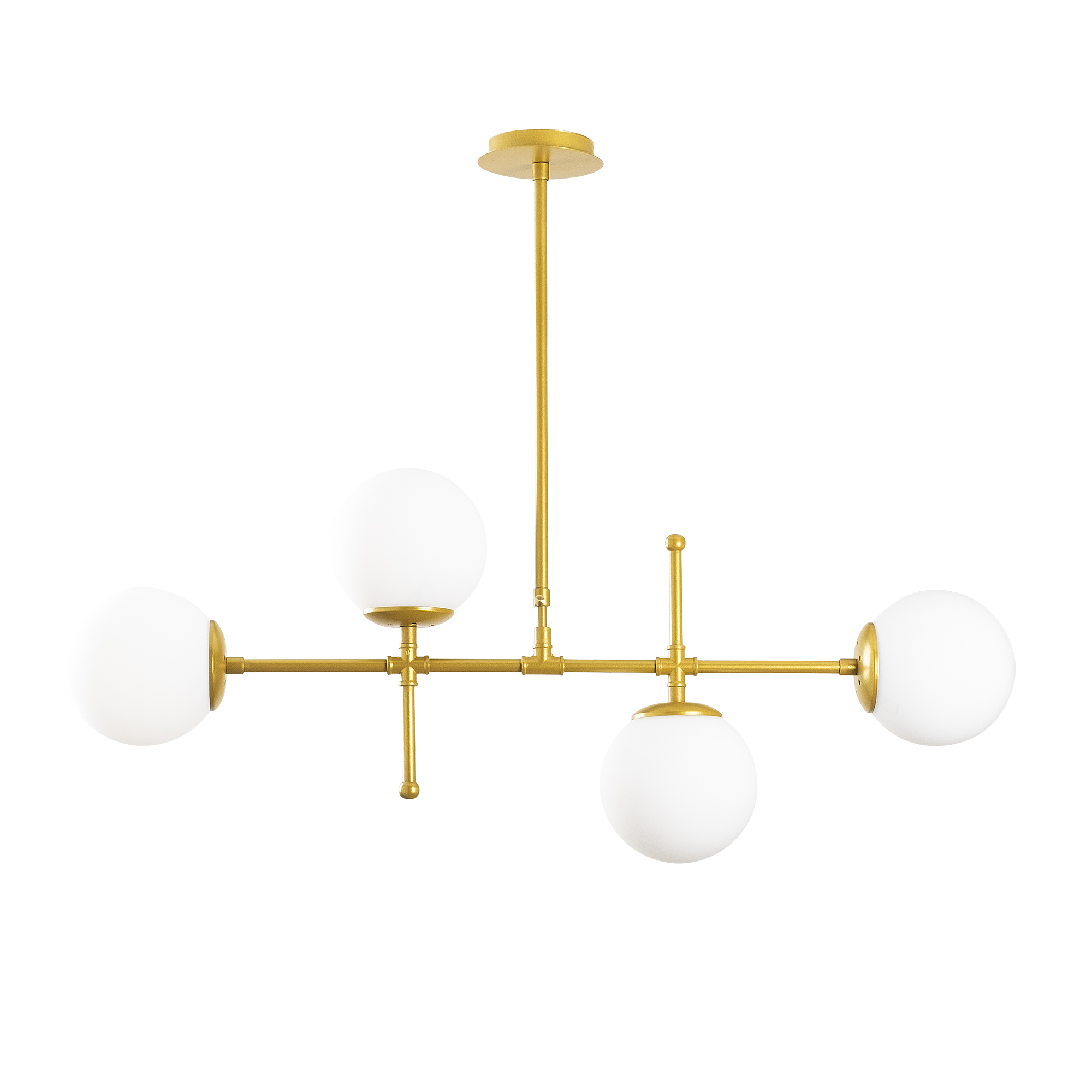 Camlı 4'Lü Avize Mat Gold Mudonı-Mr-951