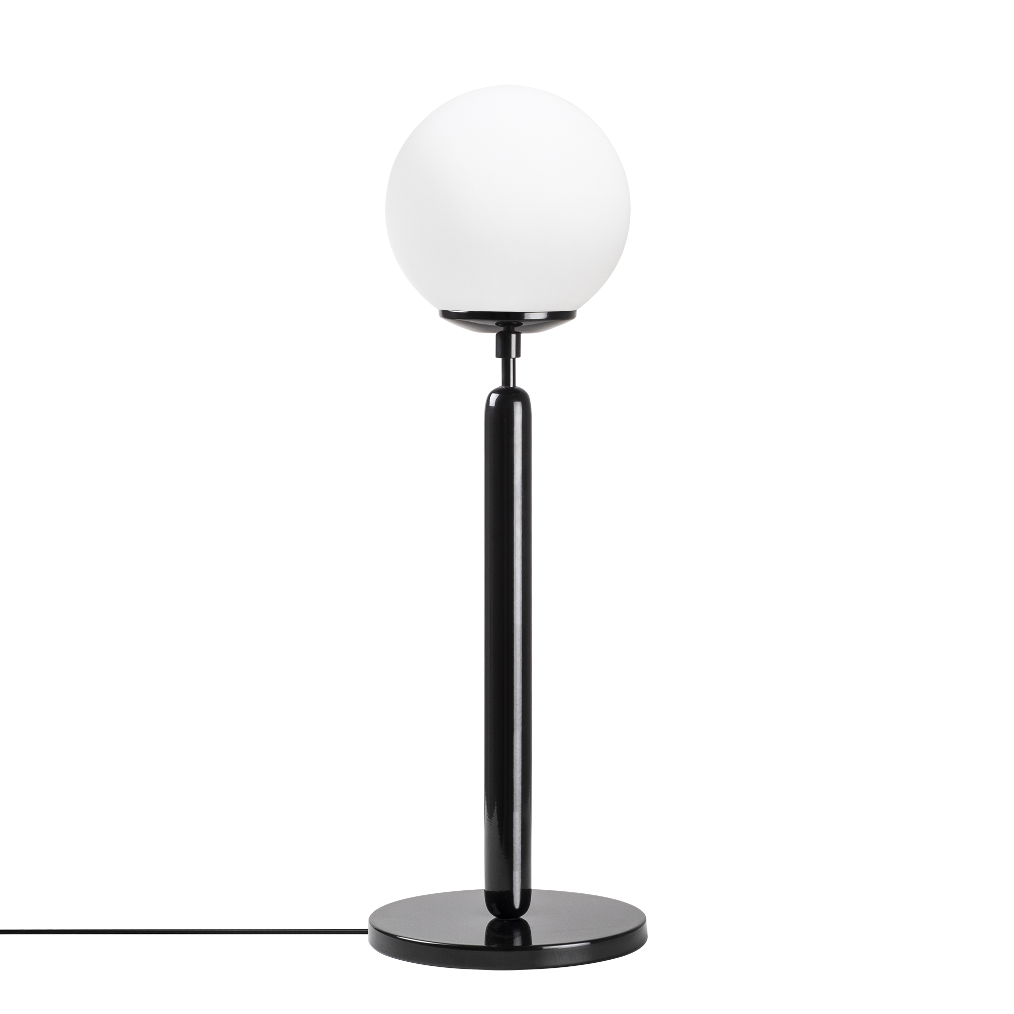 Beyaz Camlı Metal Masa Lambası Küre Glop Başlık E14 Duy Modern Salon Abajur,KING-11461