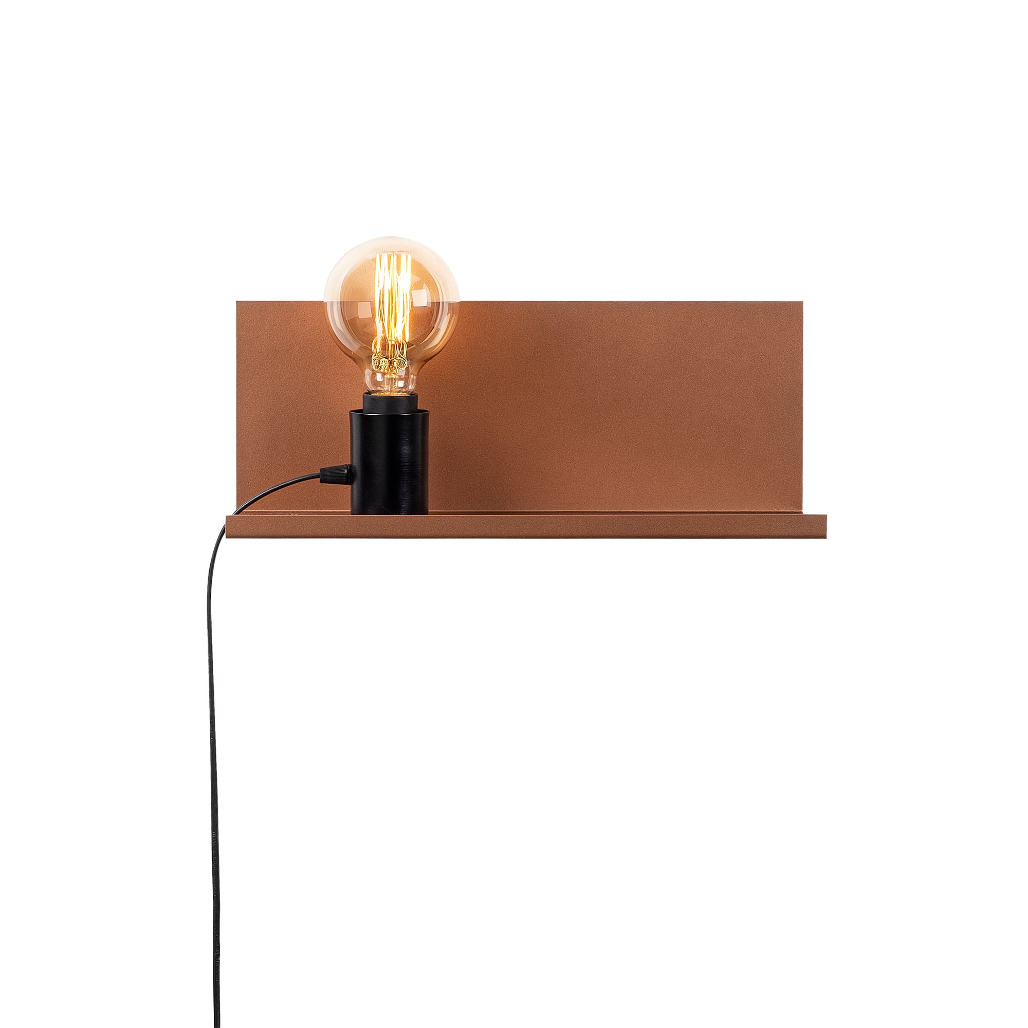 Metal Tekli Raf Aplik Mat Bakır Rafaplık-40-501-Copper