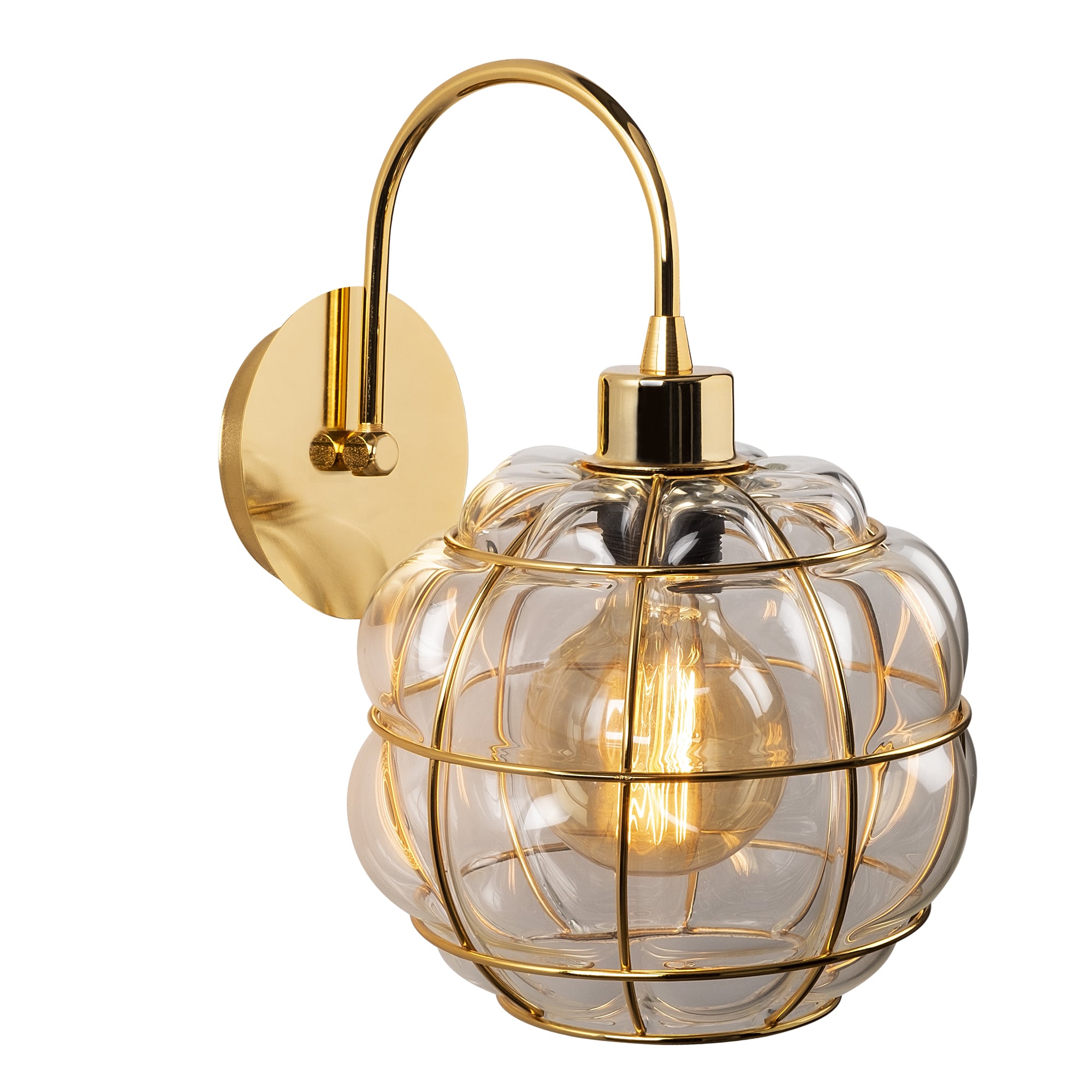Camlı Tekli Aplik Gold Kaplama Safderun-402