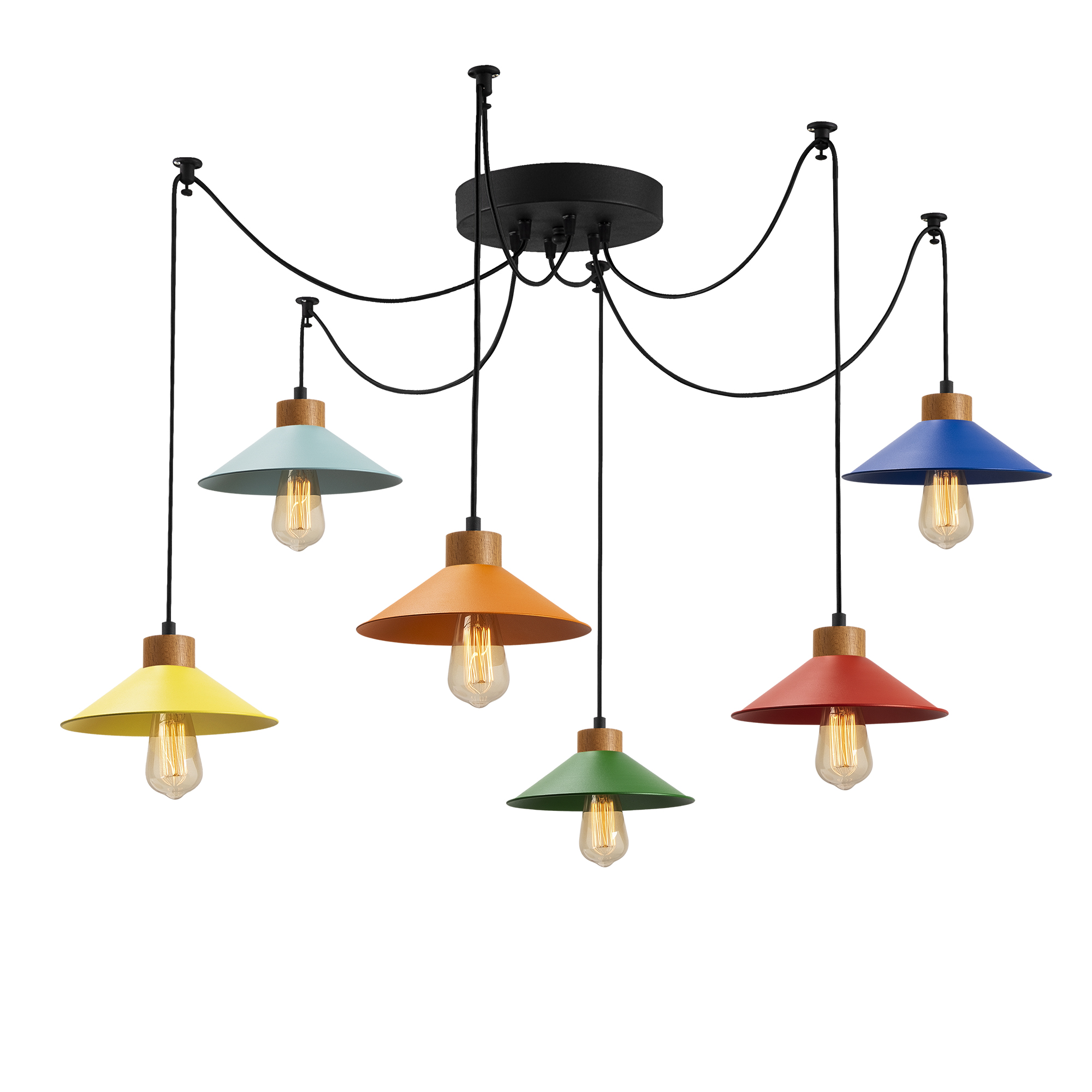 Metal Sıvama 6'Lı Tepsi Sarkıt Multicolor Natural Ahşap | Konıksıvama-N-565