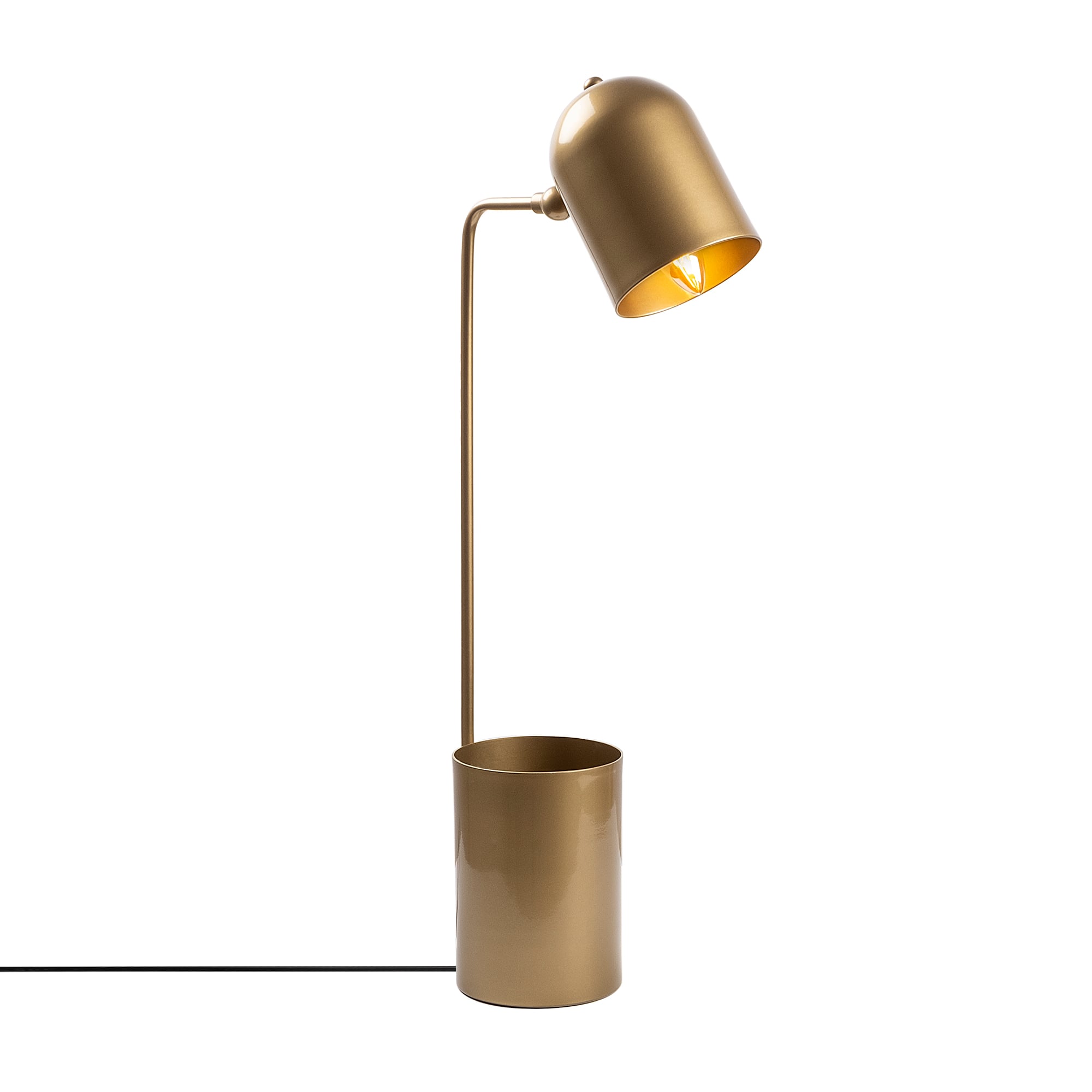 Metal Sıvama Tekli Masa Lambası Parlak Gold Pot-11490