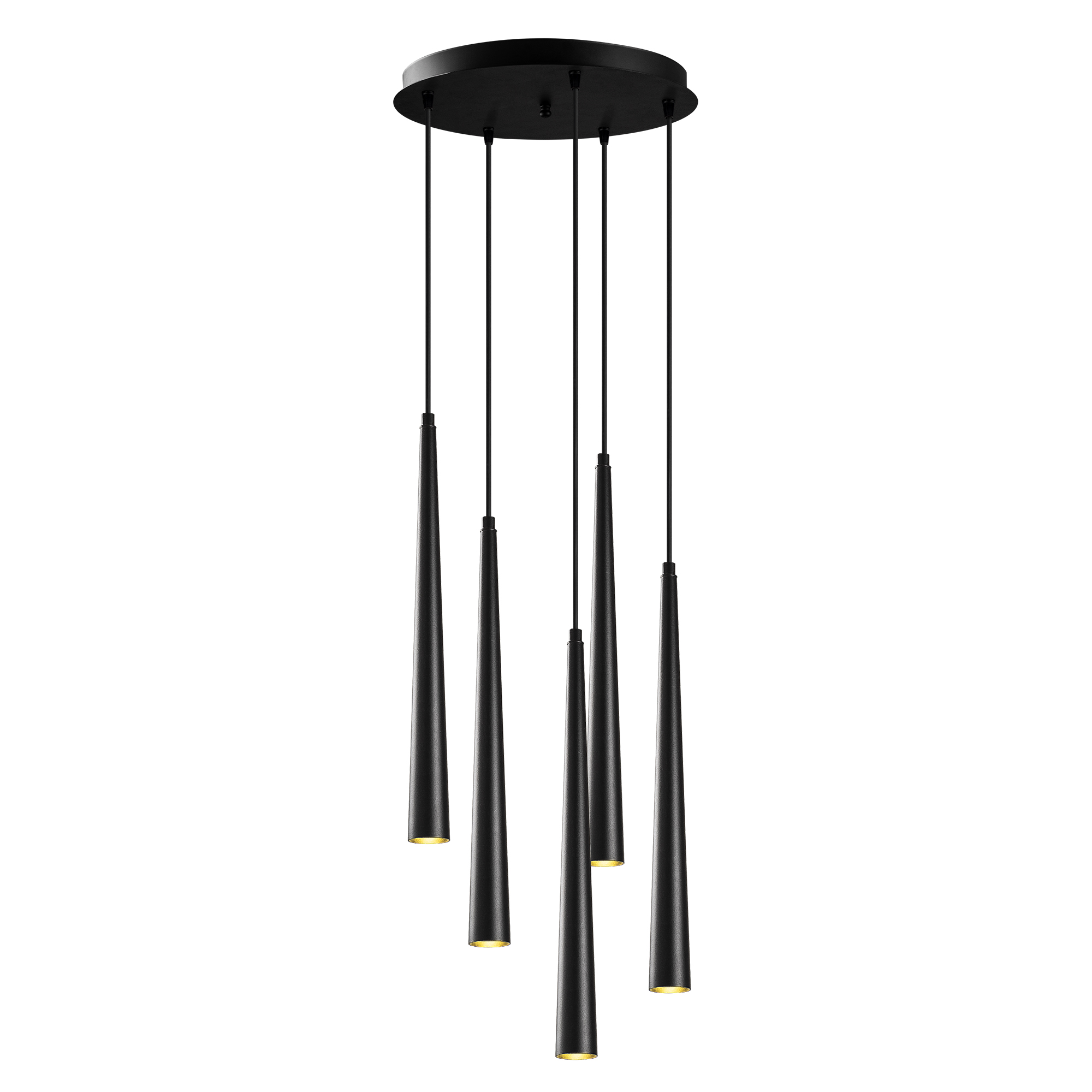 Metal Led'Li 5'Li Tepsi Sarkıt Pütürlü Siyah Ugur-6073