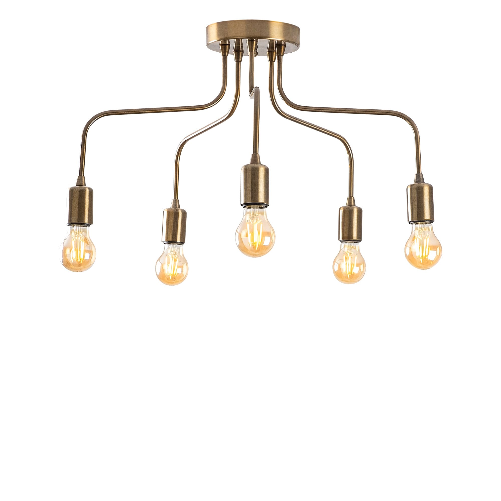 Rustik 5'Li Plafönyer Eskitme Candelabra-Nua-1183